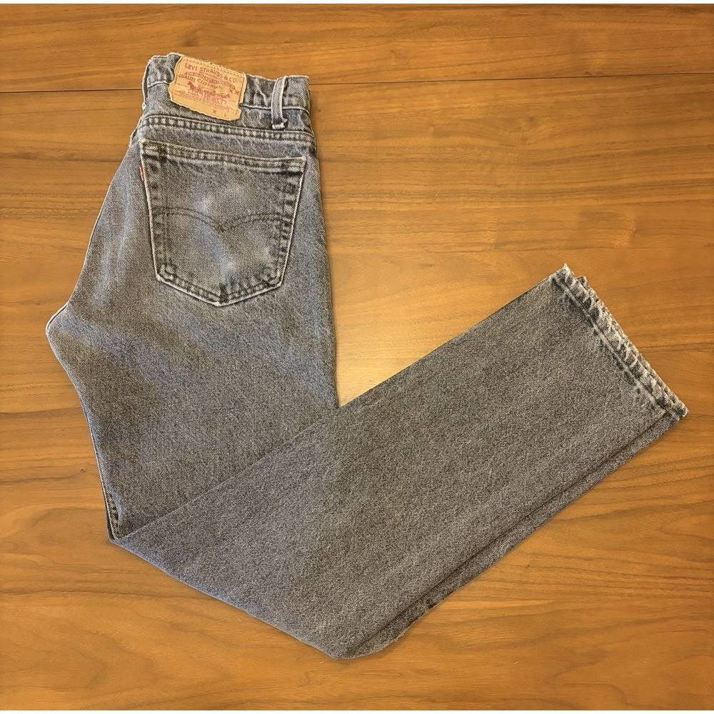 Vintage Levis 505 Jeans Mens Fits 30x31 Gray Faded Black Straight Fit USA 1990